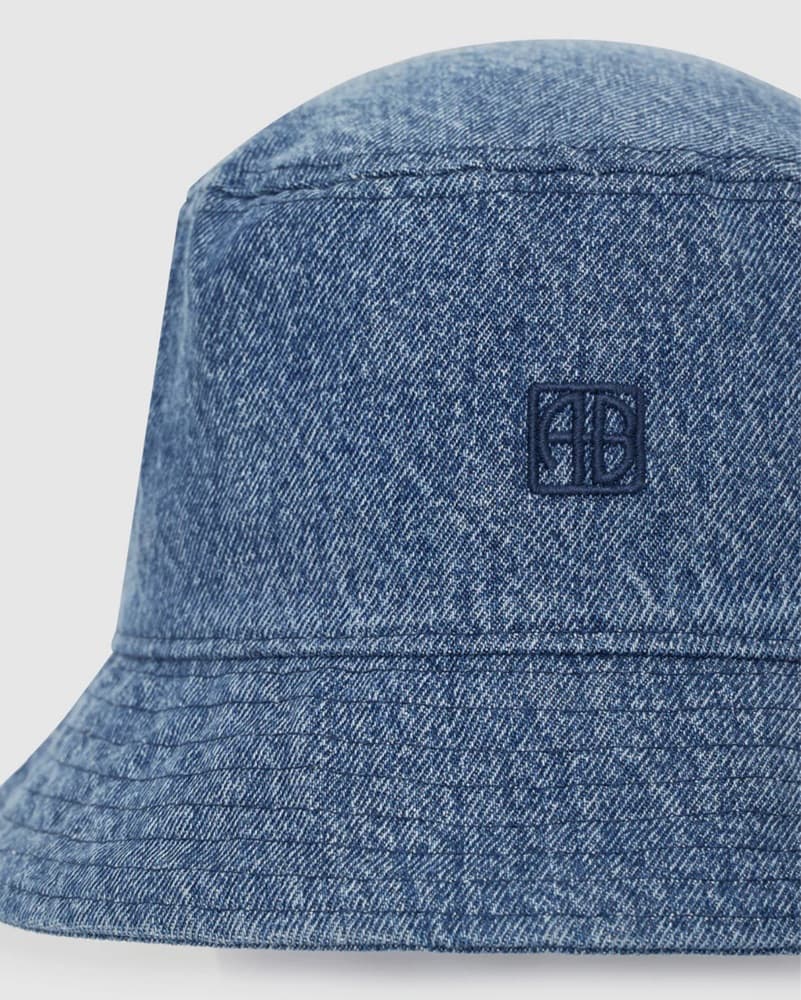 Anine Bing Denim Bucket Hat - Image 3