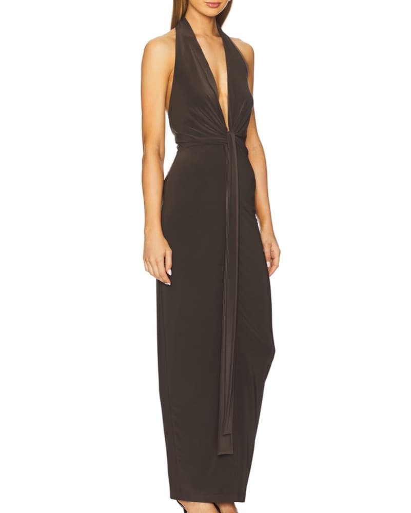 Brown Halter Gown - Norma kamali - Image 2