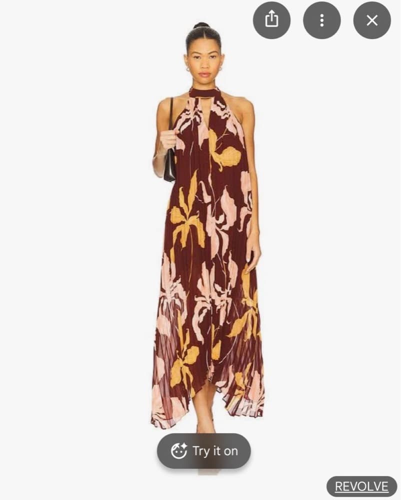Floral Pleated Midi Dress - Image 3