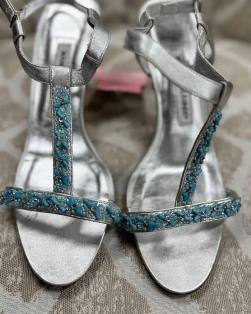 Manolo Blahnik Silver Heels  - Image 2
