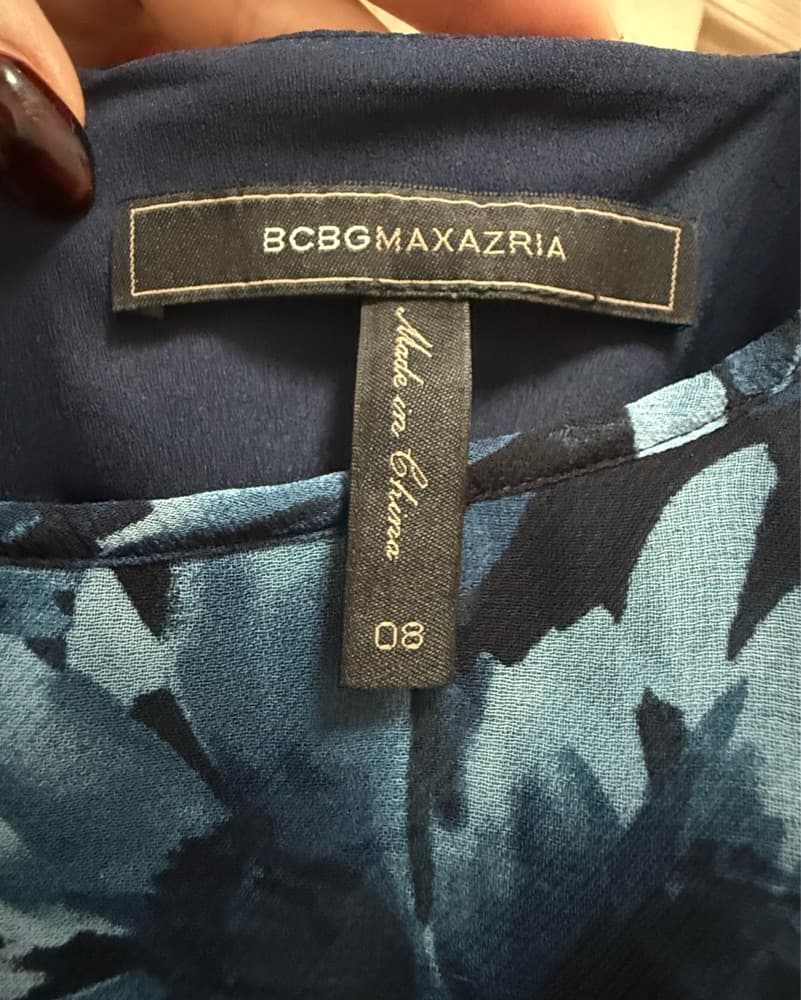 BCBG Blue Floral Dress, 6 - Image 4