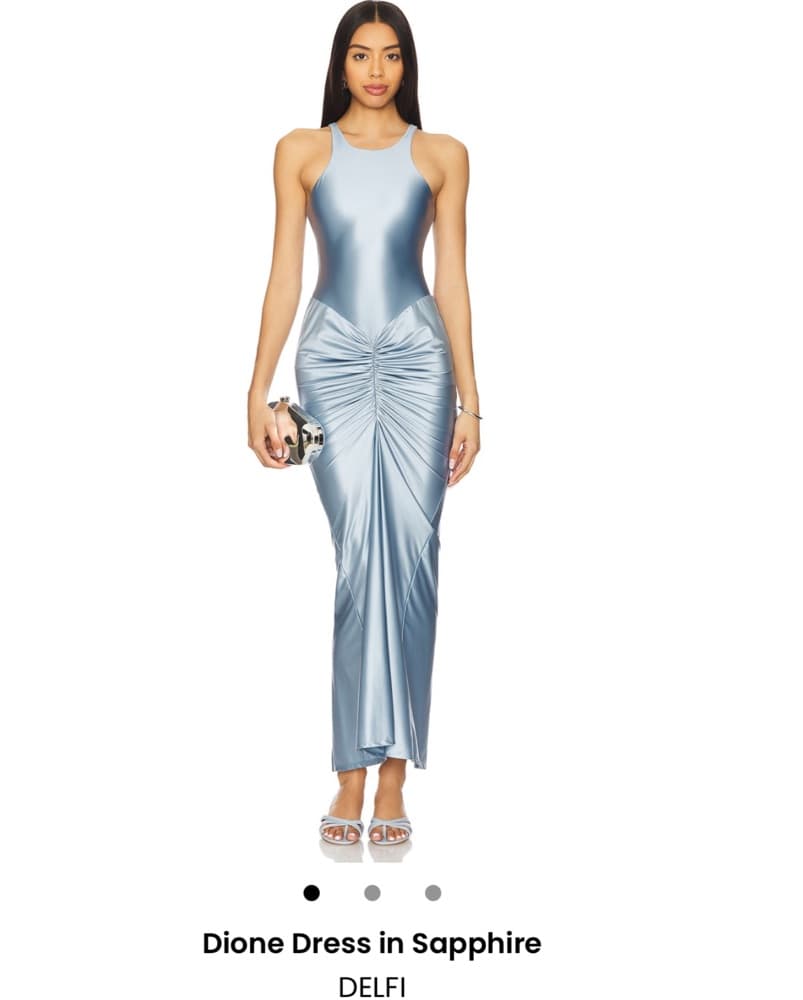 Elegant Sapphire Satin Gown - Image 2