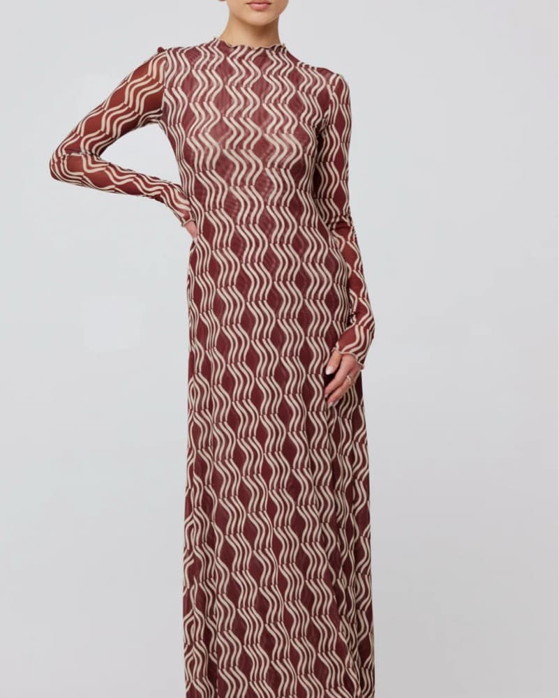 RESA Lyon Print Maxi Dress In Coco - Image 1