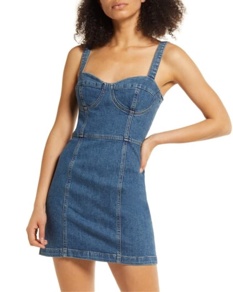 Reformation Nikki Bustier Denim Dress  - Image 1
