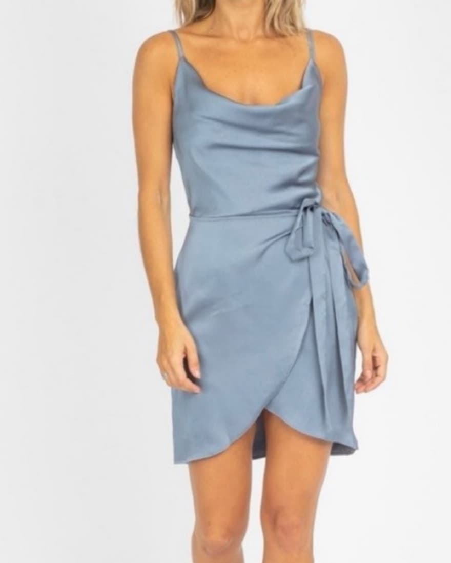Light Blue Wrap Dress - Image 1