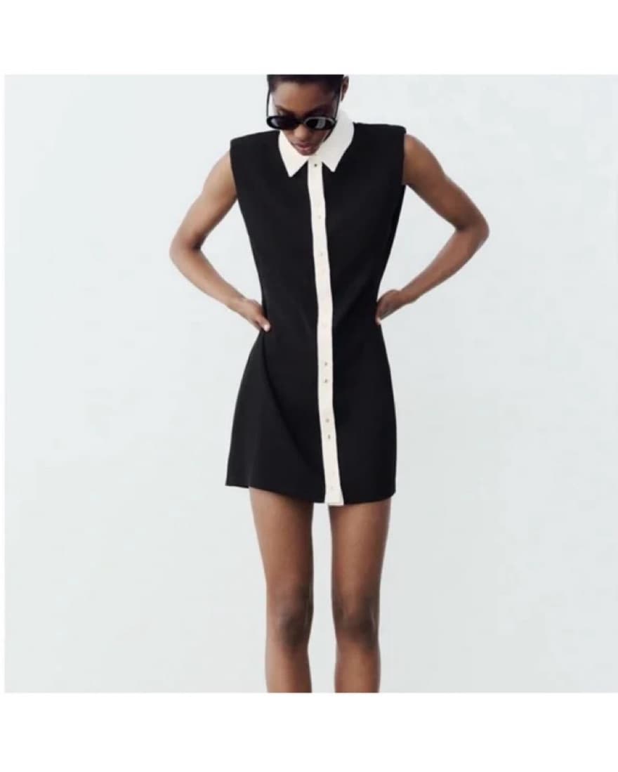 Chic Black and White Dress - Image 1