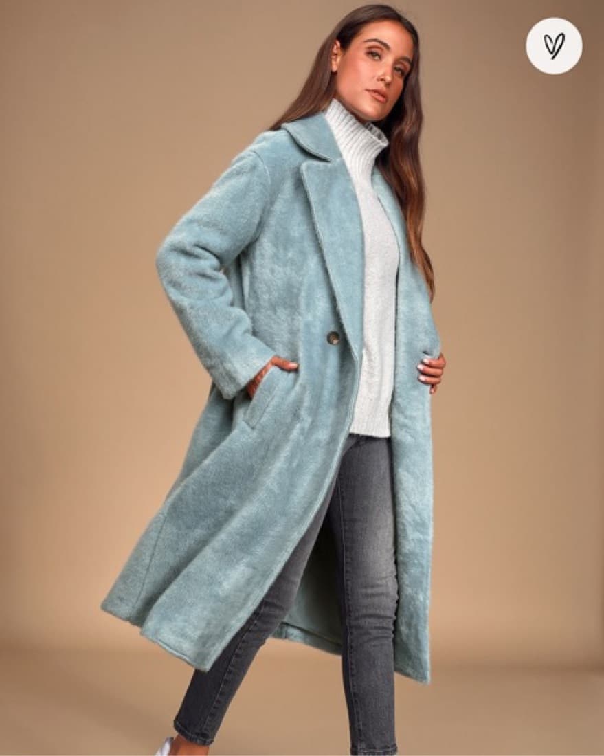 Lulus Light Blue Faux Fur Long Coat - Image 2