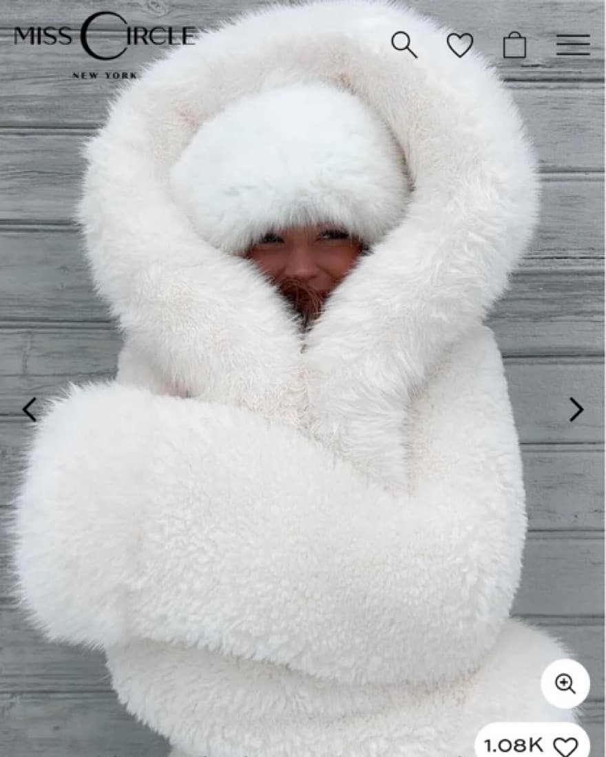 Kali White Cropped Vegan Fur Jacket With - Image 1