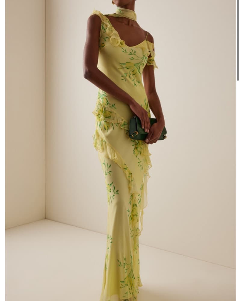 De La Vali Hemera Ruffled Silk Maxi Dres - Image 1