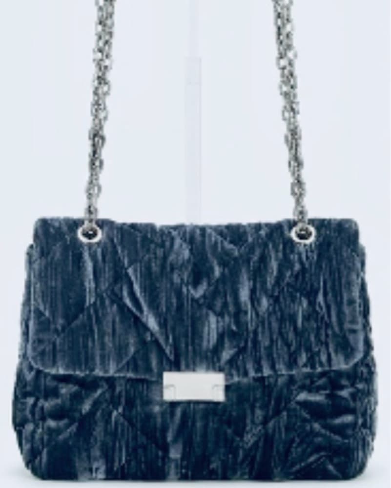Zara Velvet Quilted Bag - Image 6