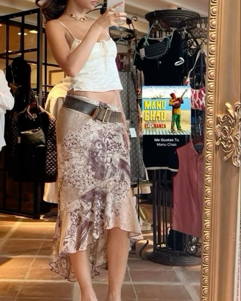 Vintage Versailles Floral Leopard Skirt - Image 2