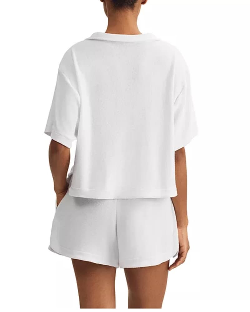 White Polo Shirt And Short Terryclot Set - Image 3