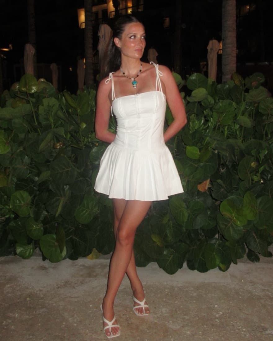 Pleated Corset Mini Dress - Image 2