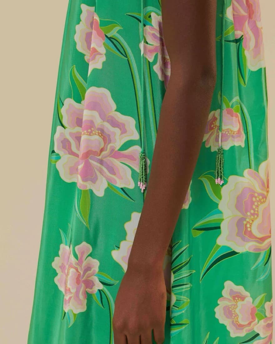 Farm Rio Green Floral Maxi Dress - Image 3