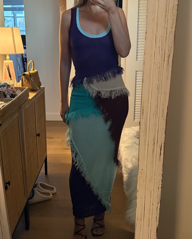 Fun Fringed Sweater Maxi Dress - Image 1
