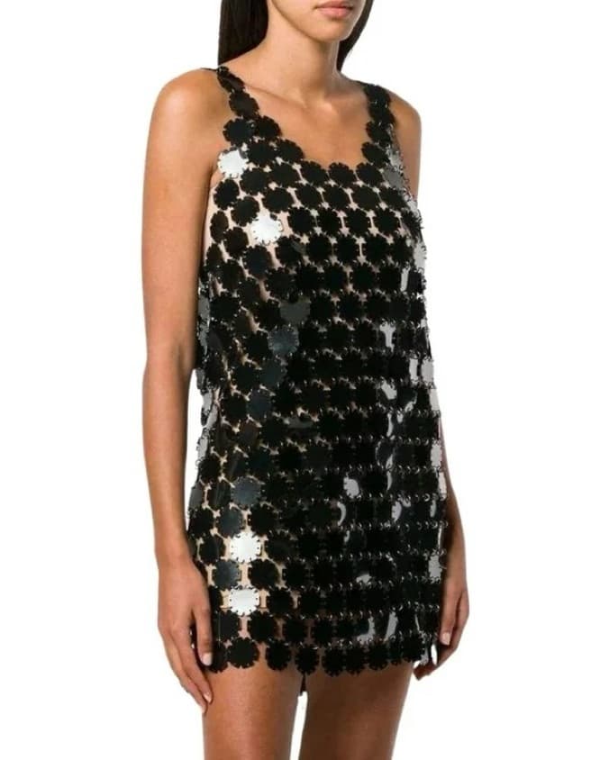 Paco Rabanne Chainmail Vinyl Mini Dress - Image 1