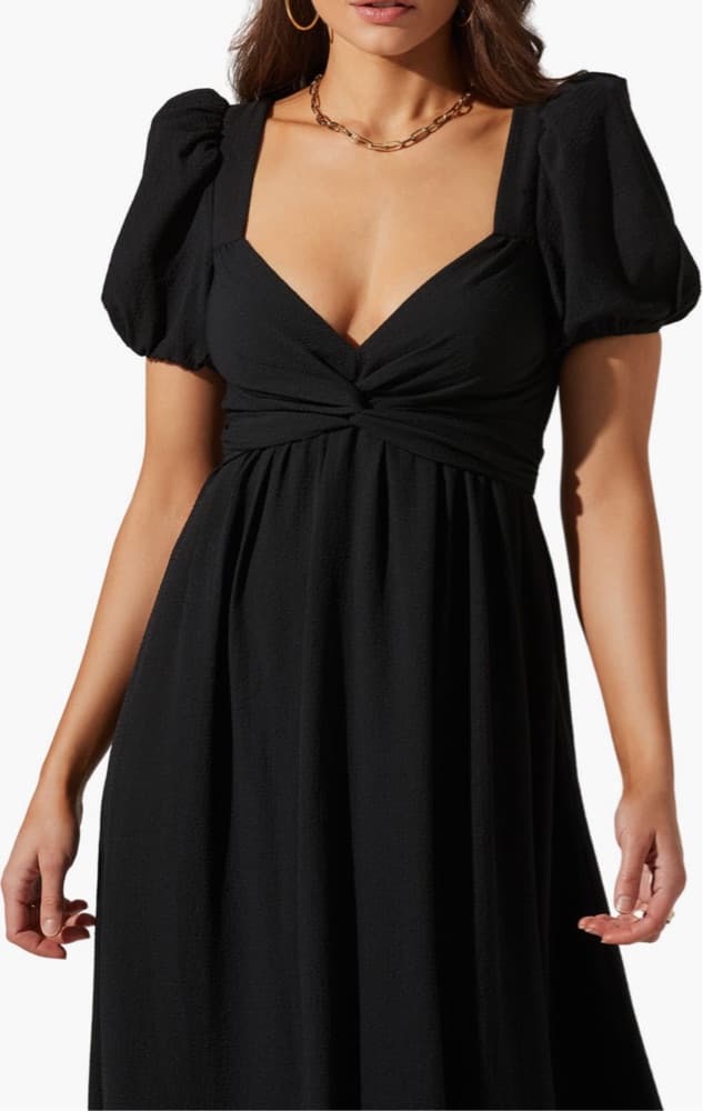 ASTR the Label Black Toe Puff Sleve Midi - Image 4