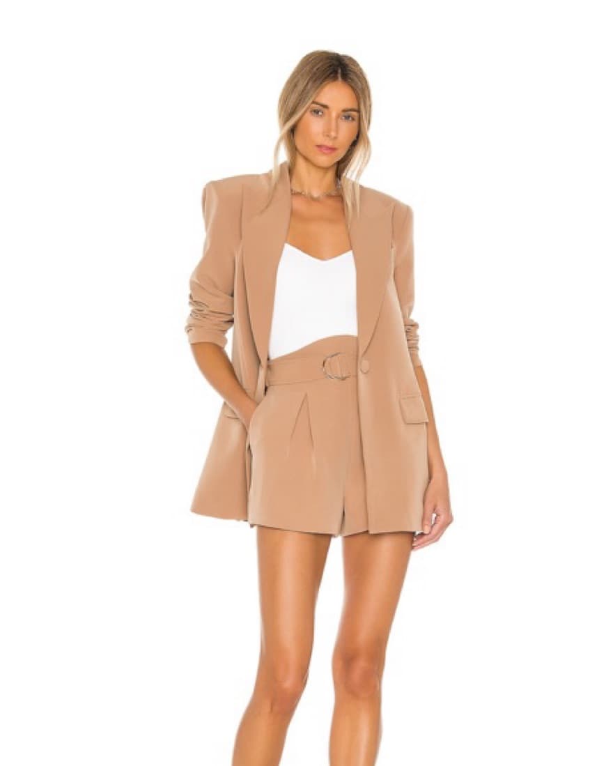 Camila Coelho Chic Beige Blazer Suit Set - Image 2