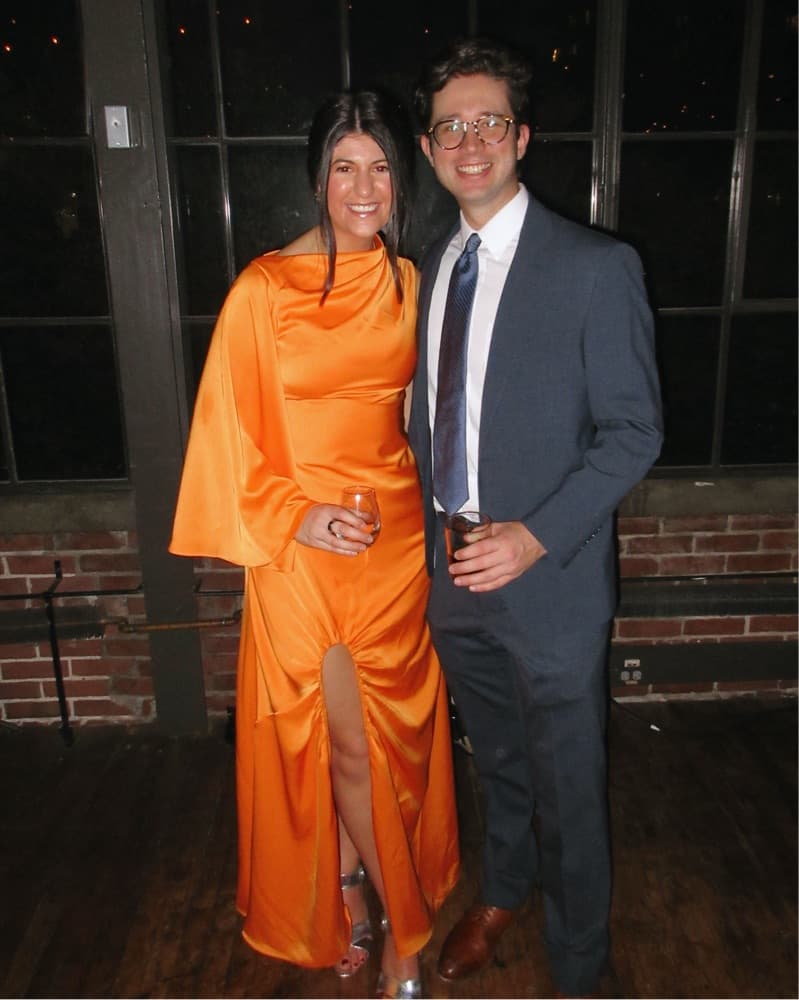 Vibrant Orange Satin Maxi Dress - Image 1