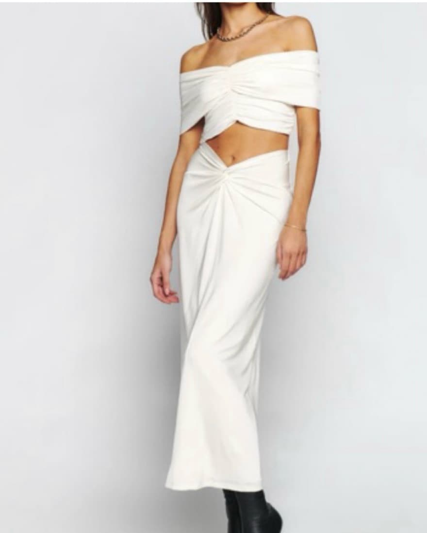 Reformation White Atwood Skirt - Image 2