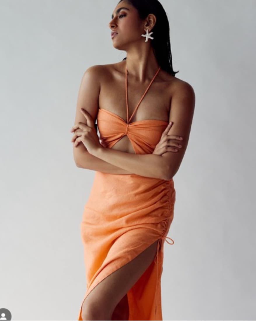 Carmen Dress In Orange - Image 2