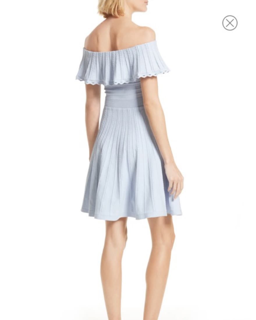 Ted Baker Off Shoulder Light Blue Dress - Image 3