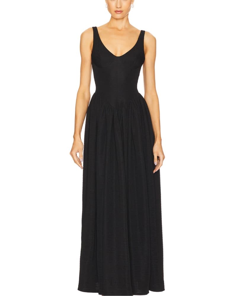Delfi Maxi Dress in Sleek Black - Image 1