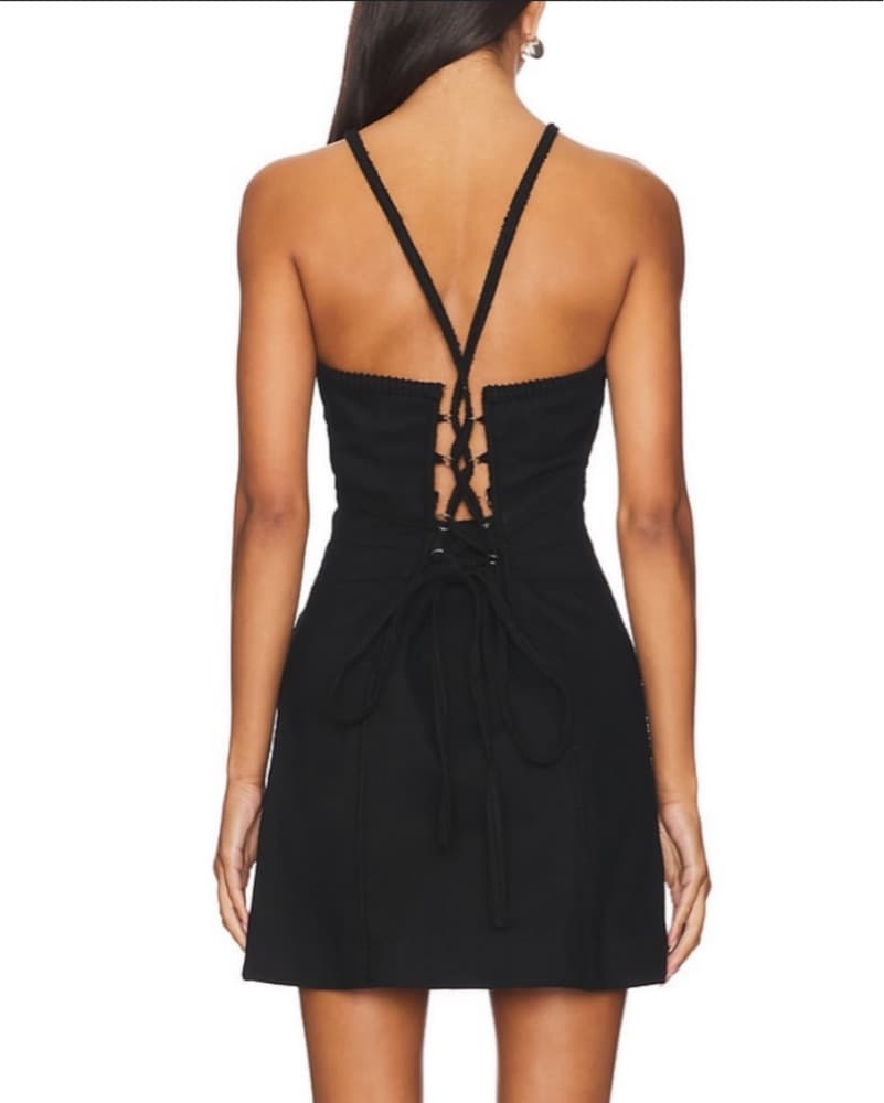 Black Denim Mini Dress Sabina Musayev - Image 3