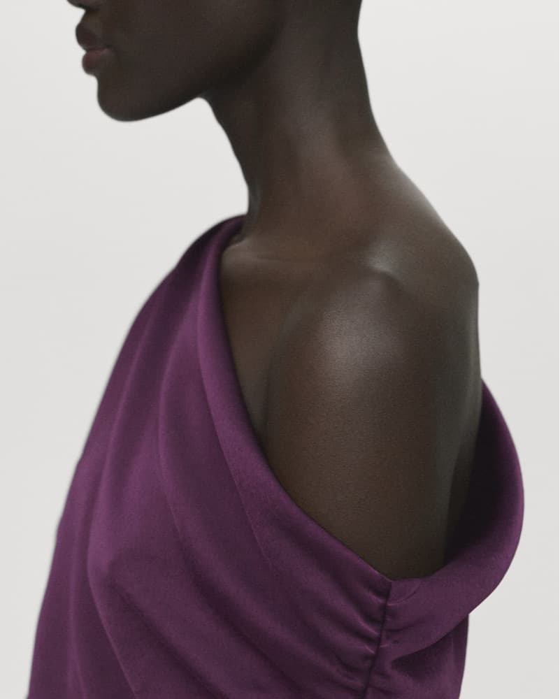Mango Purple Off the Shoulder Dress - Image 6
