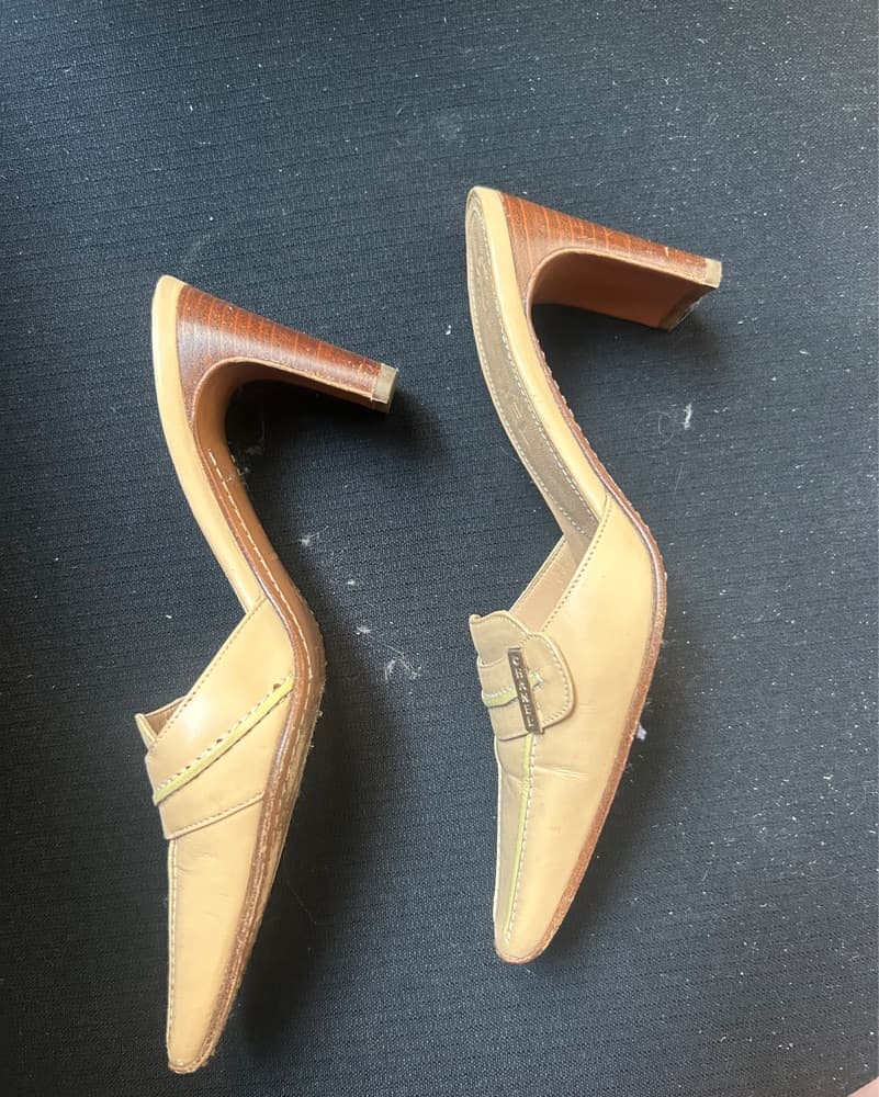 Vintage Chanel Leather Mules - Image 2