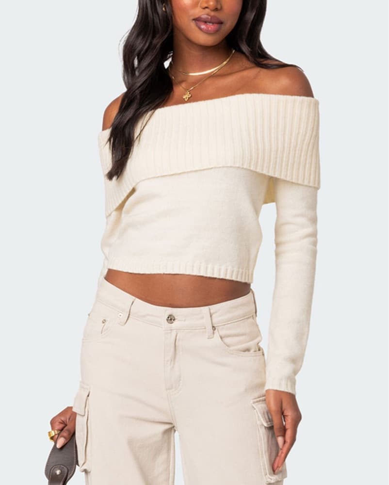 Off Shoulder Sweater - Image 2