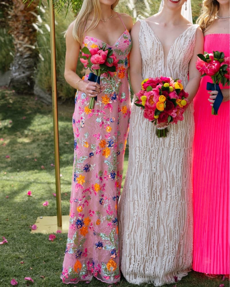 MAC DUGGAL Pink Embellished Lace Strappy - Image 2