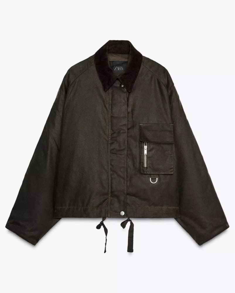 Corduroy Collar Waxed Jacket - Image 4