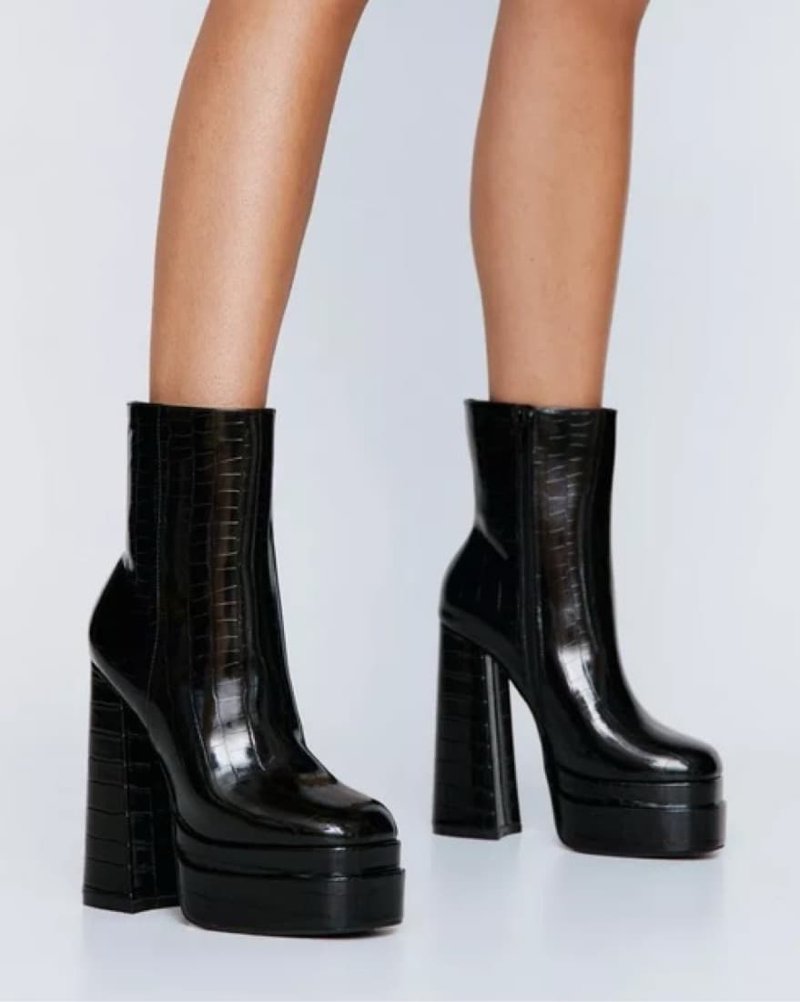 PLATFORM HEELED ANKLE BOOTS - Image 1