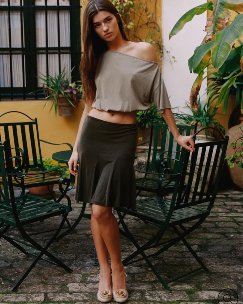 With Jean Mimi Skirt Khaki - Image 1