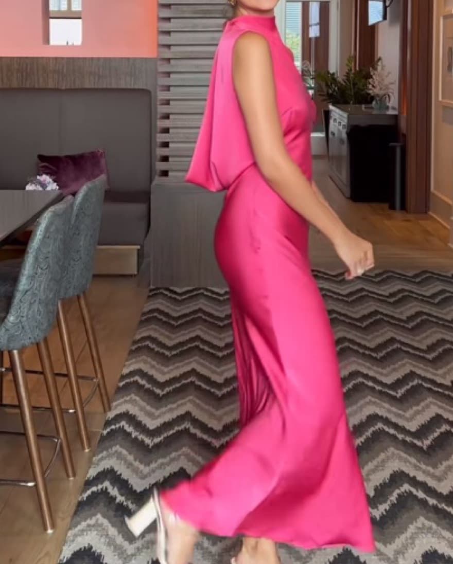 Pink Floor Length Dress - Image 1
