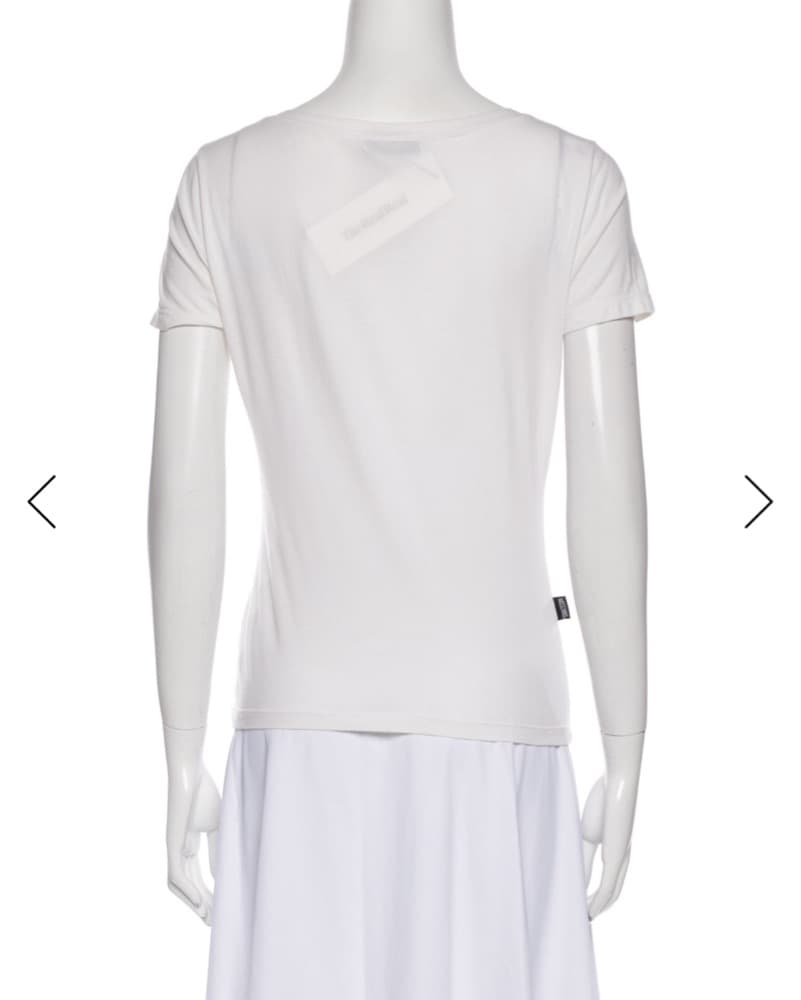 Moschino Jeans Embellished White T-Shirt - Image 2