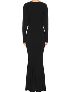Norma Kamali V Neck Fishtail Gown - Image 4