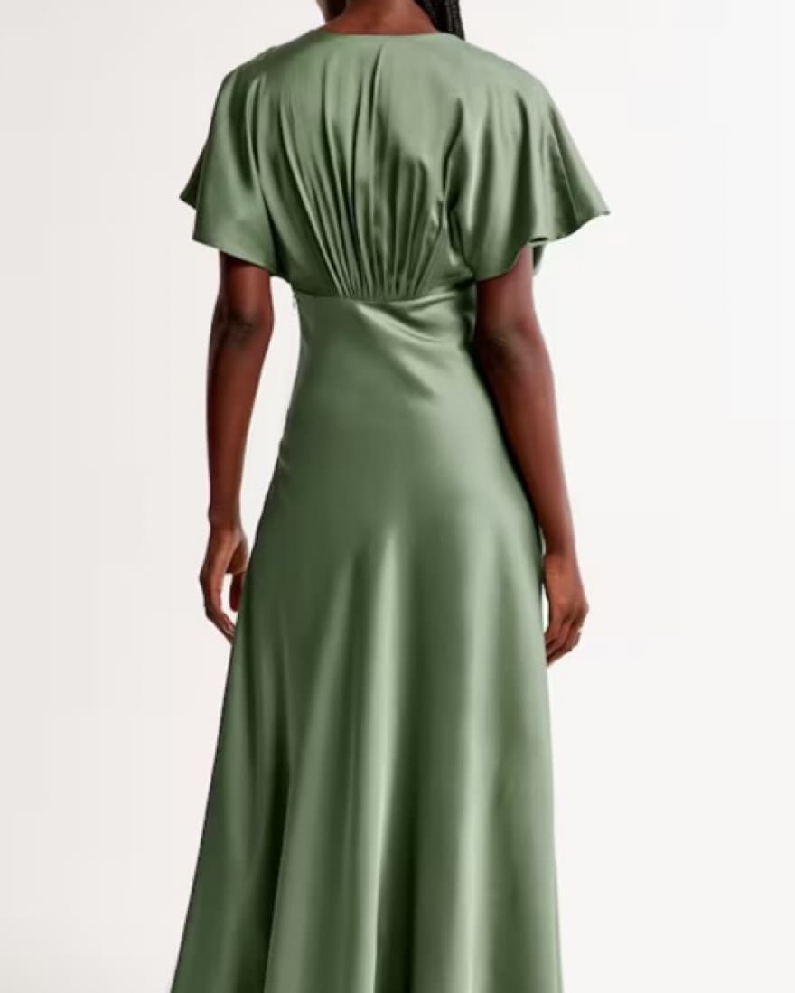 Flutter Sleeve Satin Maxi Dress - Image 2