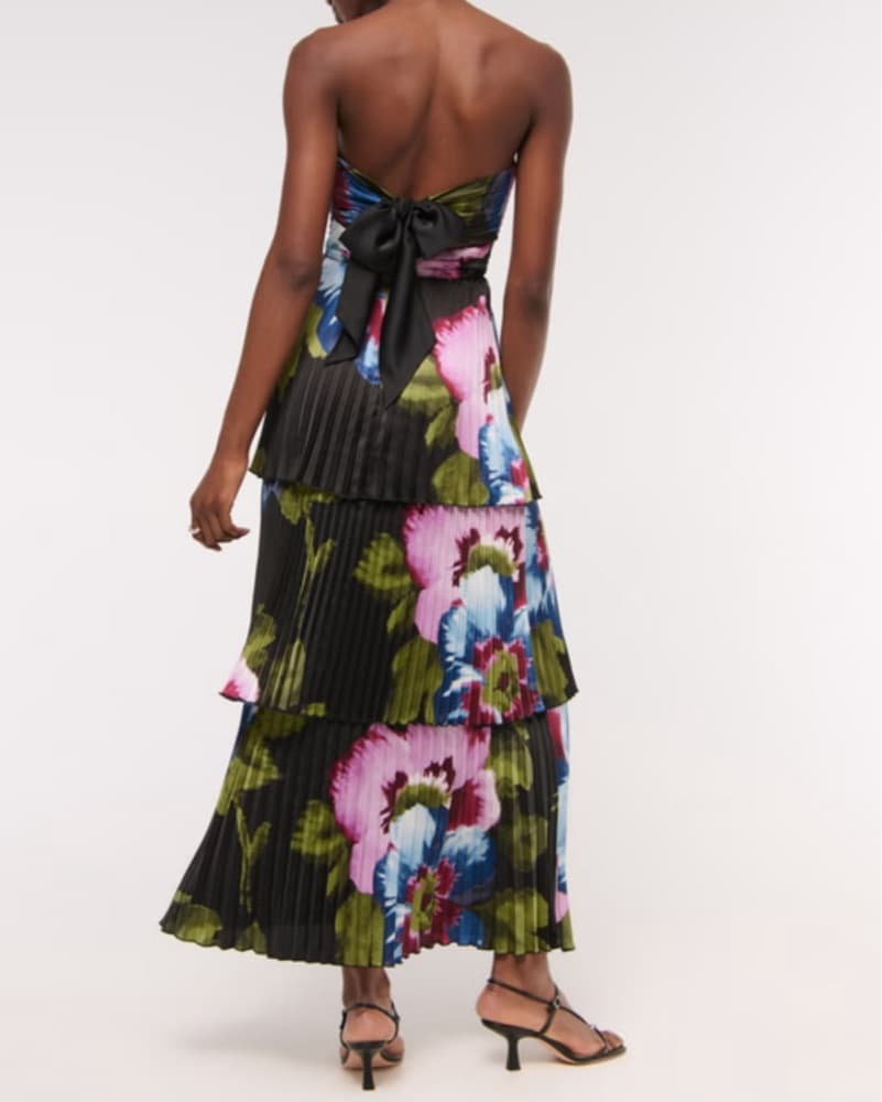 Vibrant Floral Pleated Midi Dress - Image 2