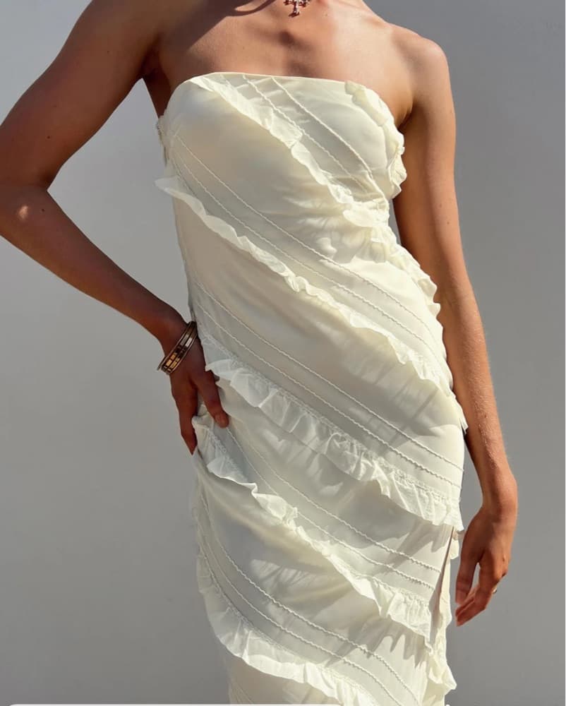 Princess Polly Strapless Yellow Dress - Image 1