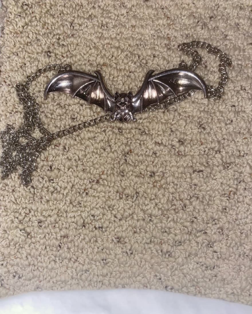 Very Long Gray Bat Necklace - Image 2