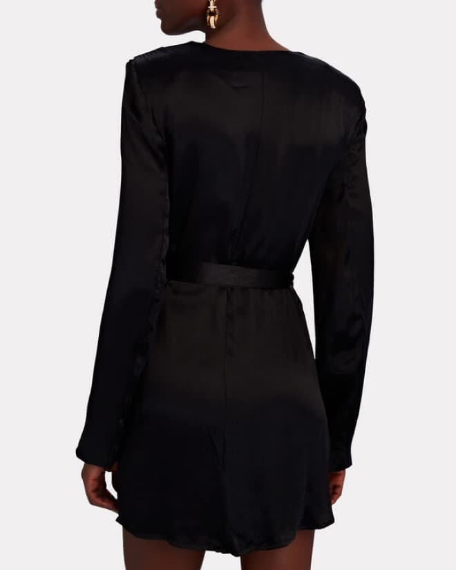 WEWOREWHAT Elegant Black Wrap Dress - Image 3