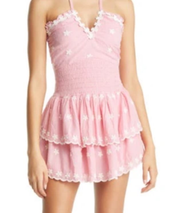 LoveShackFancy Pink Mini Halter Dress - Image 1