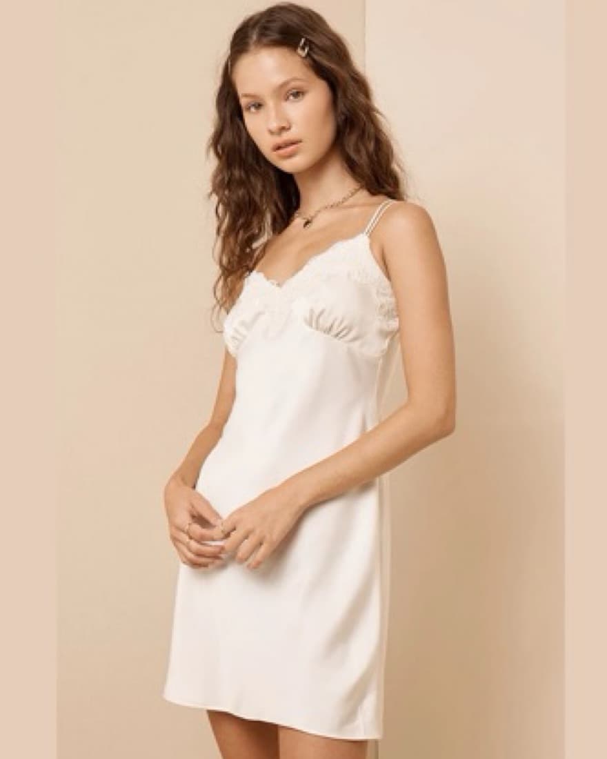 Lace Trim Slip Dress - Image 1