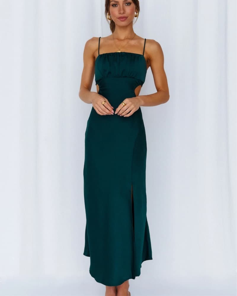 Forest Green Midi Dress - Image 1