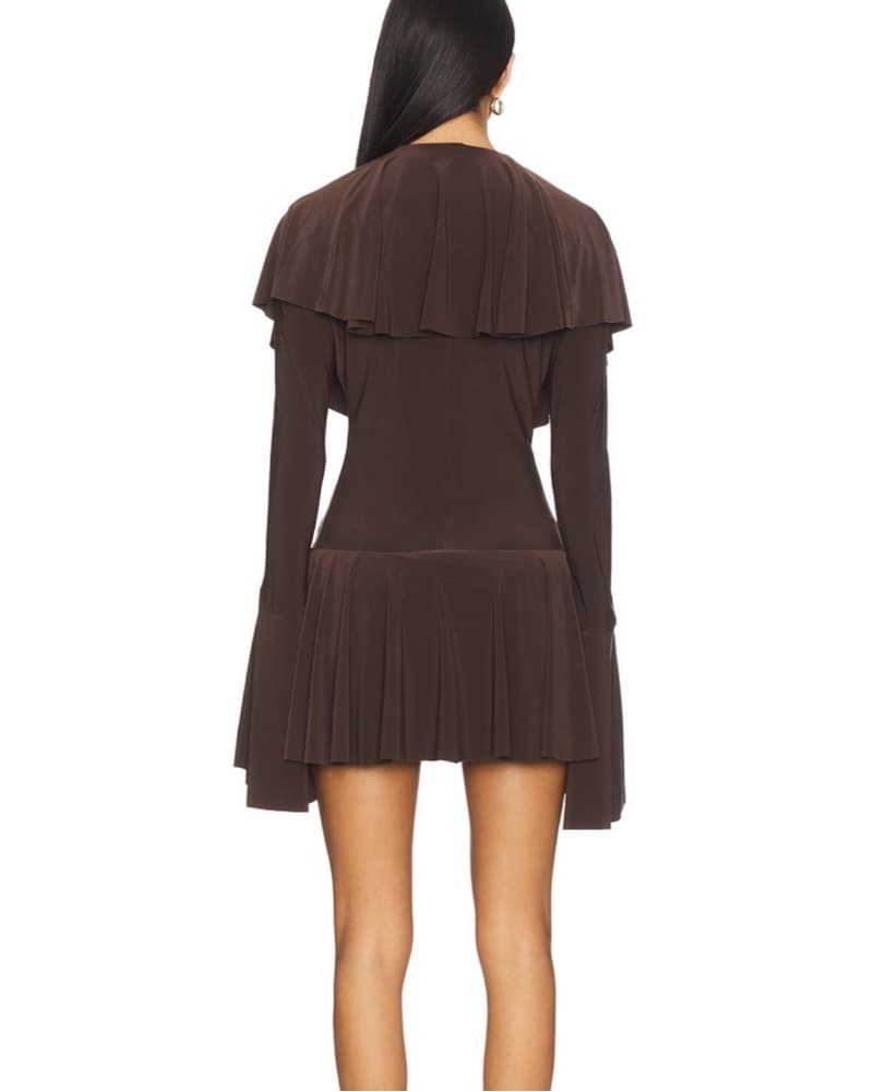 Norma Kamali Long Sleeve Ruffle Mini - Image 3