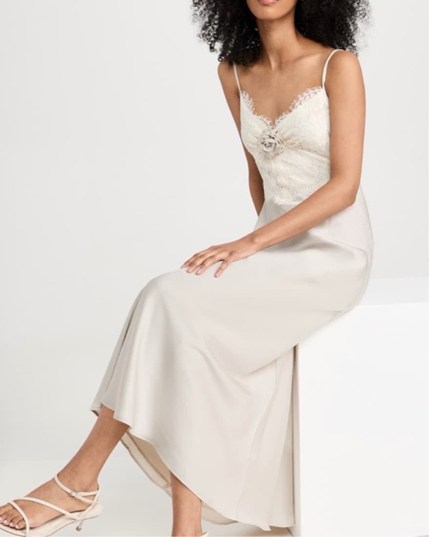 Cream Slip Dress  - Image 3