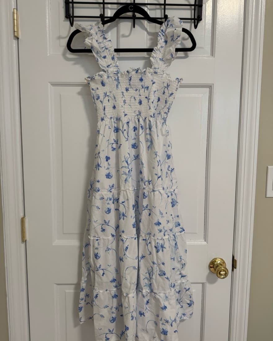The Ellie Nap Dress In Blue Botanical - Image 2