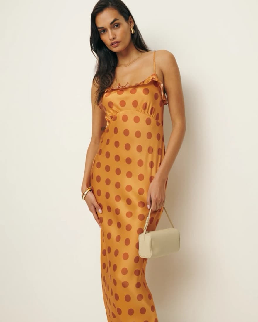 Reformation Silk Polka dot dress - Image 5